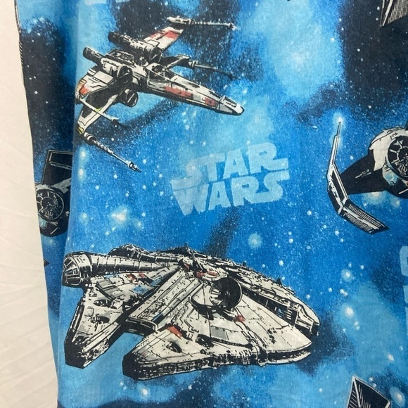 Star Wars 4 pc-Twin Flat Fitted Sheet Pillowcase Darth Vader Falcon Fighter - Picture 4 of 11